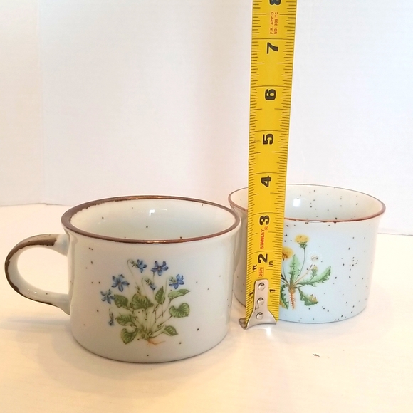 Vintage Ceramic Speckled Wildflower Mugs Anthropologie - Picture 9 of 11